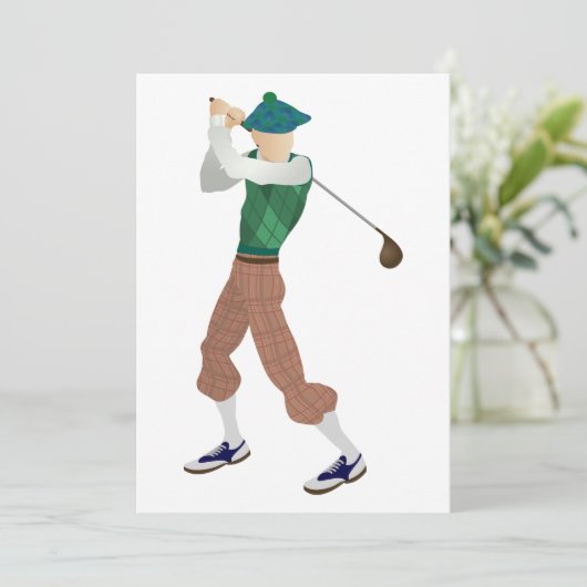 Gut gekleideter Golfer Einladung (Stehend Vorderseite)