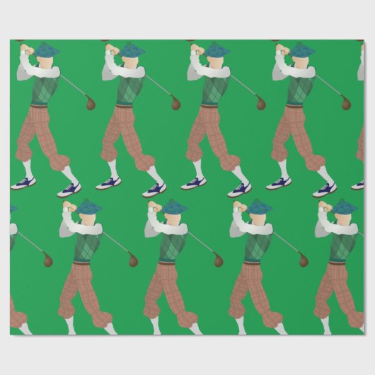 Gut gekleideter Golfer Geschenkpapier (Flach)