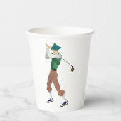 Gut gekleideter Golfer Pappbecher (Vorderseite)