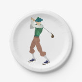 Gut gekleideter Golfer Pappteller (Vorderseite)