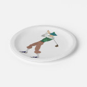 Gut gekleideter Golfer Pappteller (Schrägansicht)