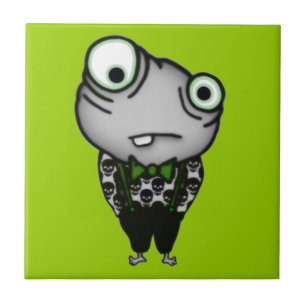 Gut gekleidetes Monster Fliese