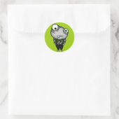 Gut gekleidetes Monster Runder Aufkleber (Tasche)