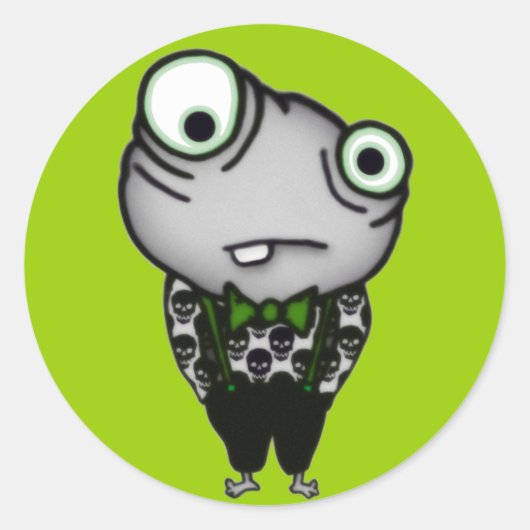 Gut gekleidetes Monster Runder Aufkleber (Vorderseite)