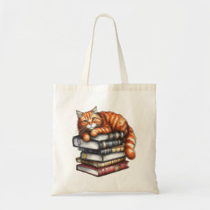 Gut gelesen Tabby Katze; Buch Würmer Geschenke Tragetasche