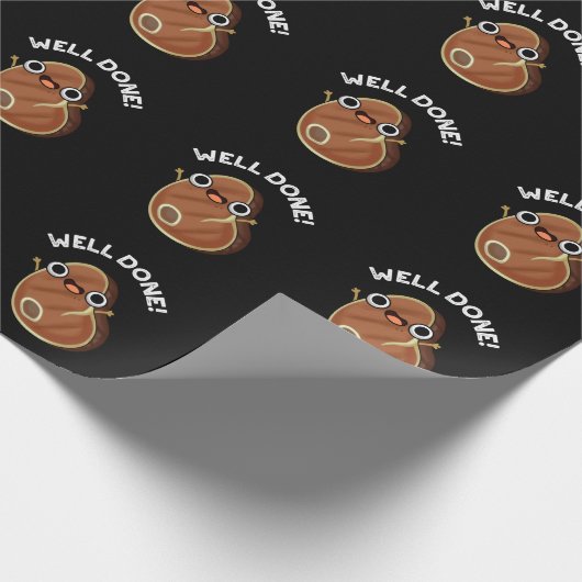 Gut gemacht Funny Steak Pun Dark BG Geschenkpapier (Ecke)