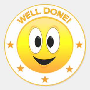 Gut gemacht, glückliche Gesichtserkennung Runder Aufkleber