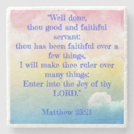 Gut gemacht Matthew 25:21 Pastelle Steinuntersetzer