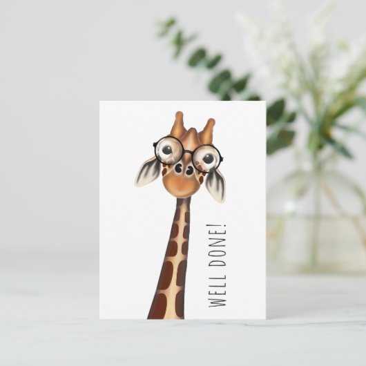 Gut gemacht! Postkarte - Studium Giraffe (Stehend Vorderseite)