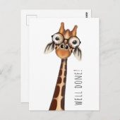 Gut gemacht! Postkarte - Studium Giraffe (Vorne/Hinten)