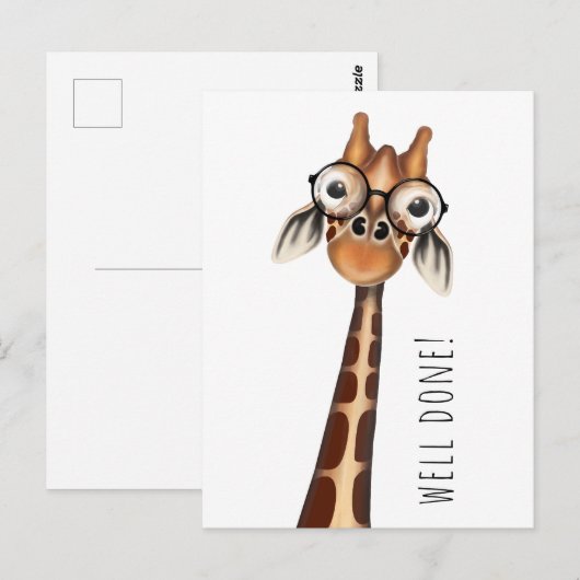 Gut gemacht! Postkarte - Studium Giraffe (Vorne/Hinten)