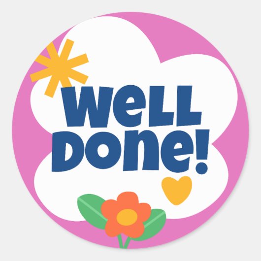 gut gemacht runder aufkleber (Vorderseite)