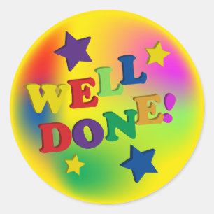 Gut gemacht! runder aufkleber