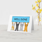 Gut gemachte Niedliche Cartoon Katzen Karte (Gelbe Blume)