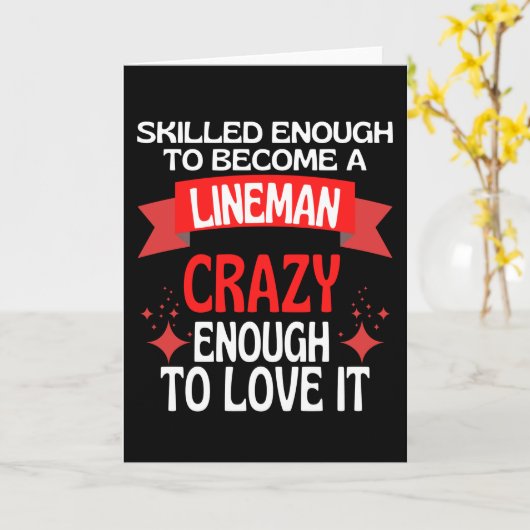 Gut genug, um ein Lineman zu werden Karte (Gelbe Blume)