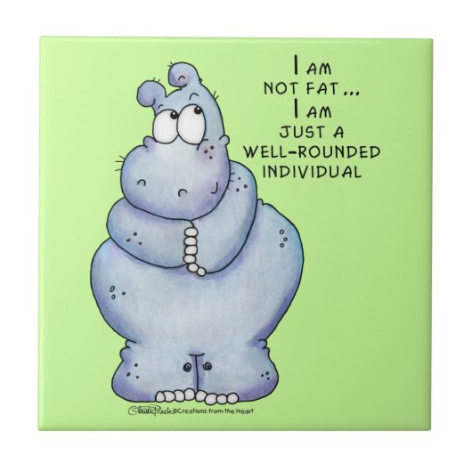 Gut gerundeter Hippo-Blue Hippopotamus Fliese (Vorderseite)