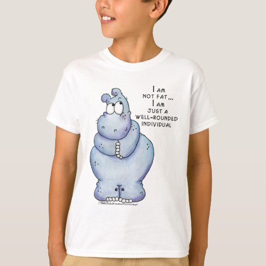 Gut gerundeter Hippo-Blue Hippopotamus T-Shirt (Vorderseite)