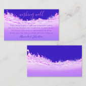 Gut Hochzeitsgeld Dollar Geld pink blau wünschen Visitenkarte (Vorne/Hinten)