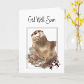 Gut, ich kümmere mich, Niedlicher Otter und Schrif Karte (Gelbe Blume)