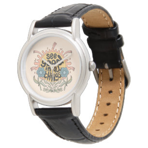 Gut in allen Dingen finden Hippie Graphic Armbanduhr