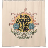 Gut in allen Dingen finden Hippie Graphic Duschvorhang (Vorderseite)