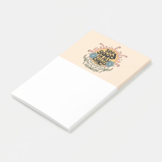 Gut in allen Dingen finden Hippie Graphic Post-it Klebezettel (angewinkelt)