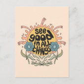 Gut in allen Dingen finden Hippie Graphic Postkarte (Vorderseite)