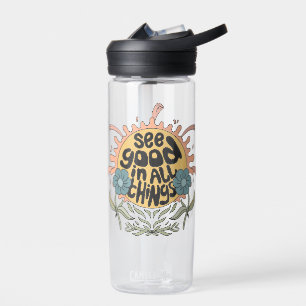 Gut in allen Dingen finden Hippie Graphic Trinkflasche