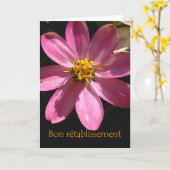 Gut in Französisch, Bon rétablisement, Blume Karte (Gelbe Blume)