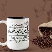 Gut in Tasse der Angst Keramik