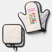 Gut kochen, gut fühlen ofenhandschuh & Topflappen-Set (Vorderseite/Rückseite)