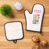 Gut kochen, gut fühlen ofenhandschuh & Topflappen-Set (Oben Unten)