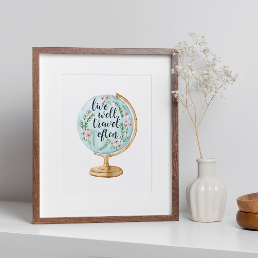 Gut leben, oft reisen poster