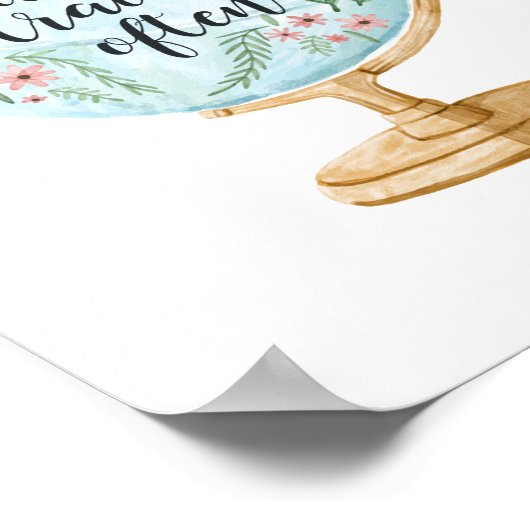 Gut leben, oft reisen poster (Ecke)