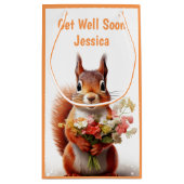 Gut machen, bald Eichhörnchen Niedlichen Personali Kleine Geschenktüte (Rückseite)