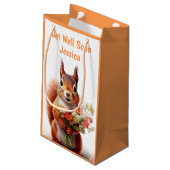 Gut machen, bald Eichhörnchen Niedlichen Personali Kleine Geschenktüte (Rückseite Schrägansicht)