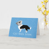 Gut machen - Border Collie Male Karte (Gelbe Blume)