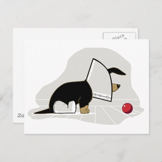 Gut machen - Dog Head Cone Postkarte (Vorne/Hinten)