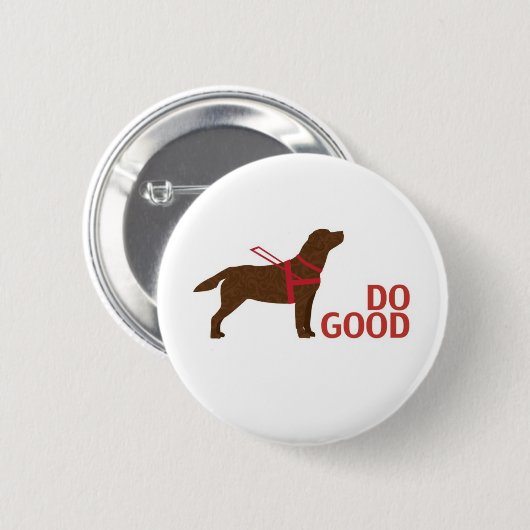 Gut machen - Service-Hund - Schokolade Labrador Button (Vorne & Hinten)