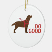Gut machen - Service-Hund - Schokolade Labrador Keramik Ornament (Links)