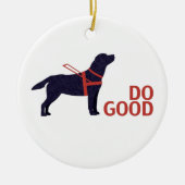 Gut machen - Service-Hund - Schwarzes Labor Keramik Ornament (Vorne)
