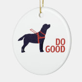 Gut machen - Service-Hund - Schwarzes Labor Keramik Ornament (Links)