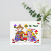 GUT MORGEN! Postkarte (Stehend Vorderseite)