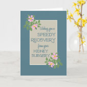 Gut, Niere Operation Card, rosa Dogrosen, blau Karte (Gelbe Blume)