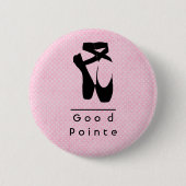 Gut Pointe. Black Ballet Shoes En Pointe Button (Vorderseite)
