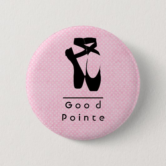 Gut Pointe. Black Ballet Shoes En Pointe Button (Vorderseite)
