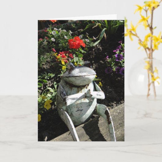 Gut, Prachtfrosch Karte (Gelbe Blume)