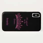 Gut, Queen Pink Glitzer Crown iPhone X Case zu sei (Rückseite (Horizontal))