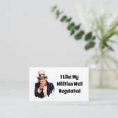 Gut regulierte Miliz Visitenkarte (Stehend Vorderseite)