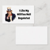 Gut regulierte Miliz Visitenkarte (Vorne/Hinten)